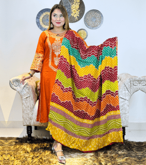 পিউর কটন SEQUENCE টু পিস- কমলা কালার
