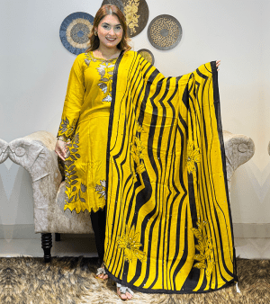 রেডী টু ওয়ার SEQUENCE ফ্রি সাইজ টু-পিস- মাস্টার হলুদ