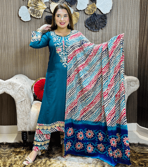 পাকিস্তানি ইন্সপায়ার্ড RADY TO WEAR থ্রি পিস- সি গ্রিন