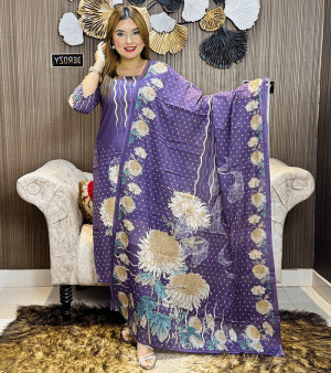 RF2929- আনস্টিচ প্রিমিয়াম কটন থ্রি-পিস- ডিপ ল্যাভেন্ডার