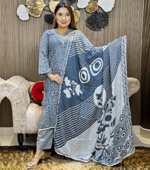 RF3292- আনস্টিচ POLKA DOT থ্রি-পিস- এস কালার