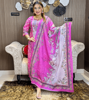 RF9125- আনস্টিচ পিউর কটন থ্রি-পিস- হট পিঙ্ক