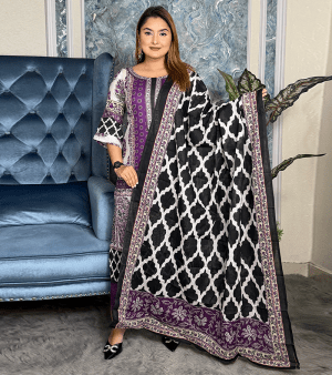 RF4438- আনস্টিচ প্রিমিয়াম থ্রি-পিস- পারপেল